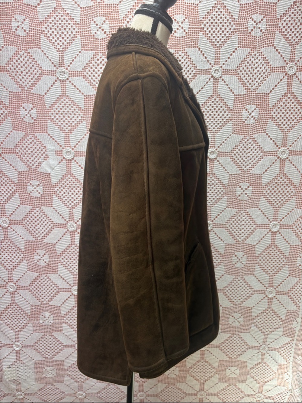 Vintage Suede Shearling Coat – Made in England - Picture 8 of 12